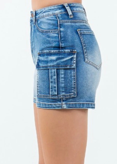 Denim Cargo Shorts