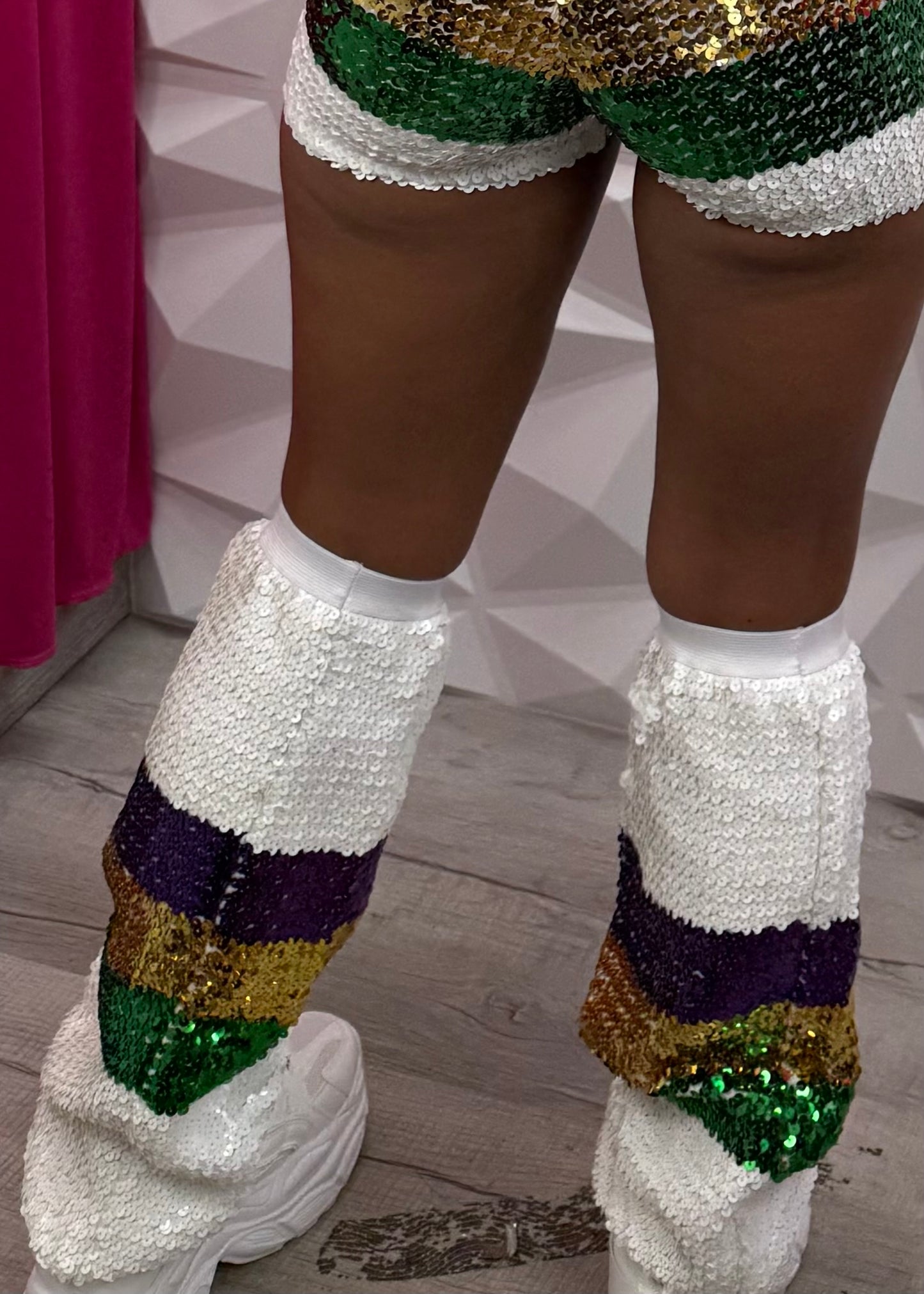 Sequins Legwarmers - Adult - White