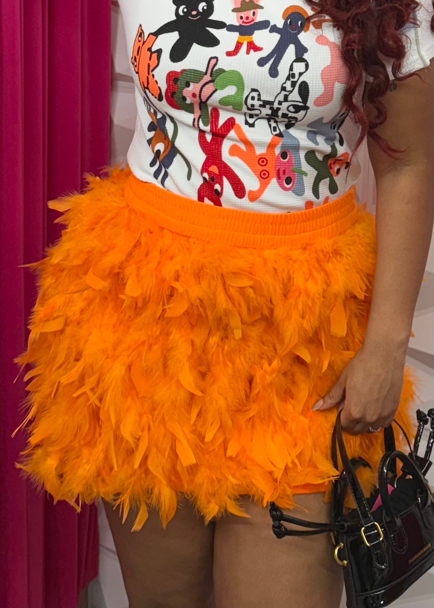 Feather Skirt-Orange