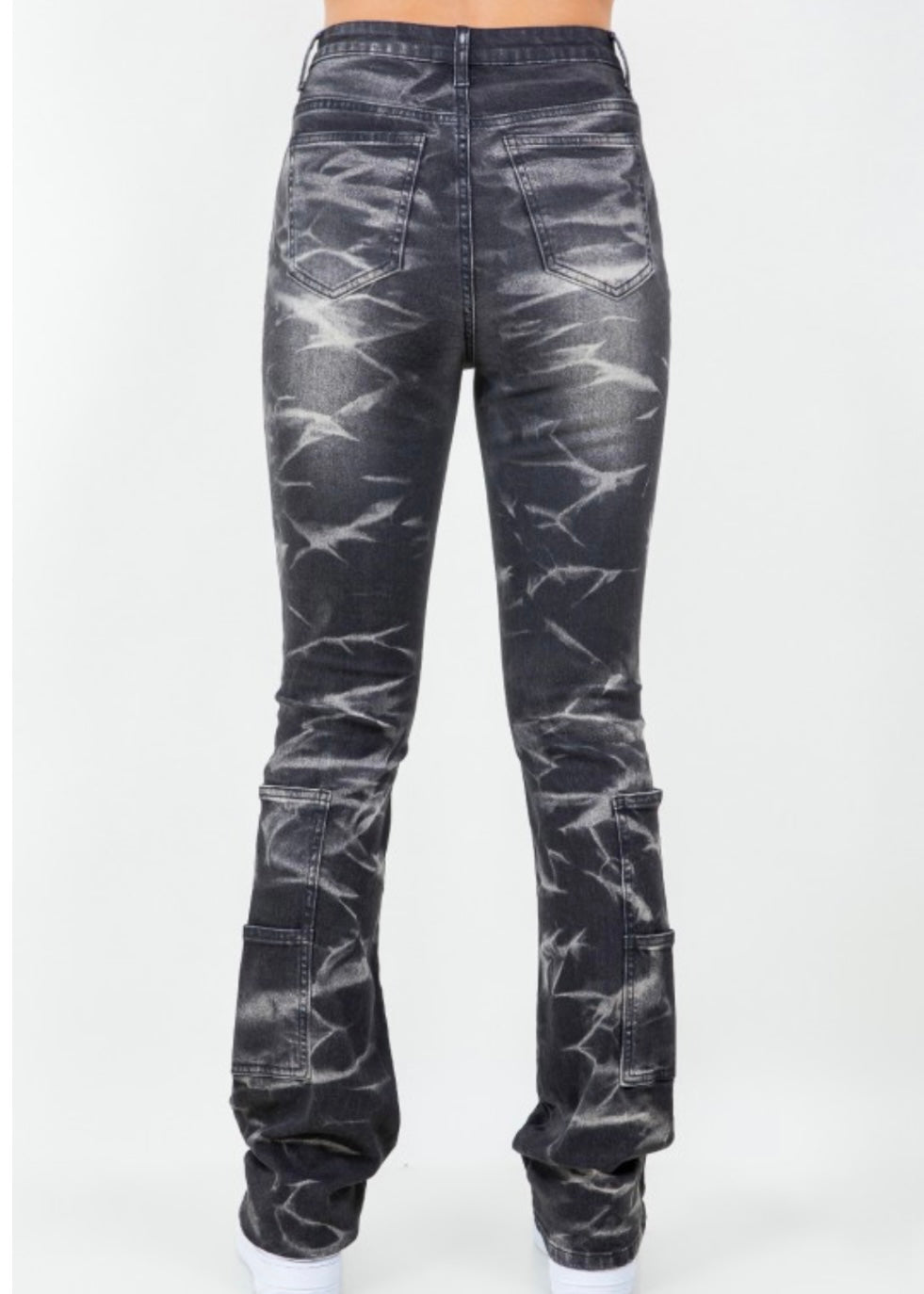Mini Flare Jeans-Black