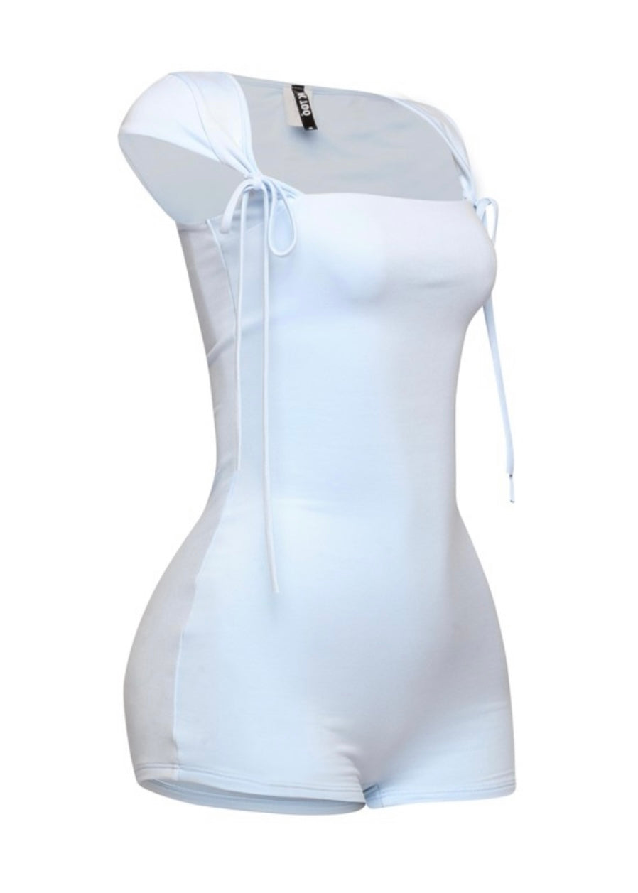 Cap Sleeve Romper-Blue