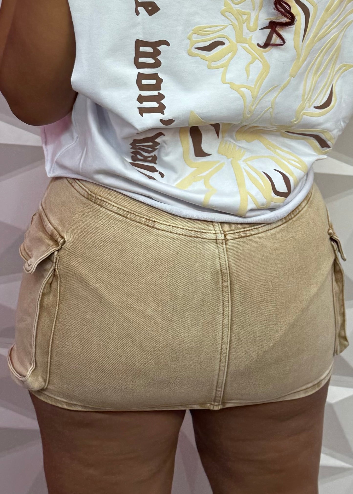Cargo Skirt-Khaki