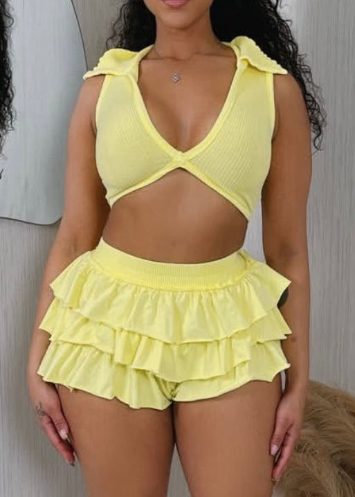 Ruffle Set-Yellow