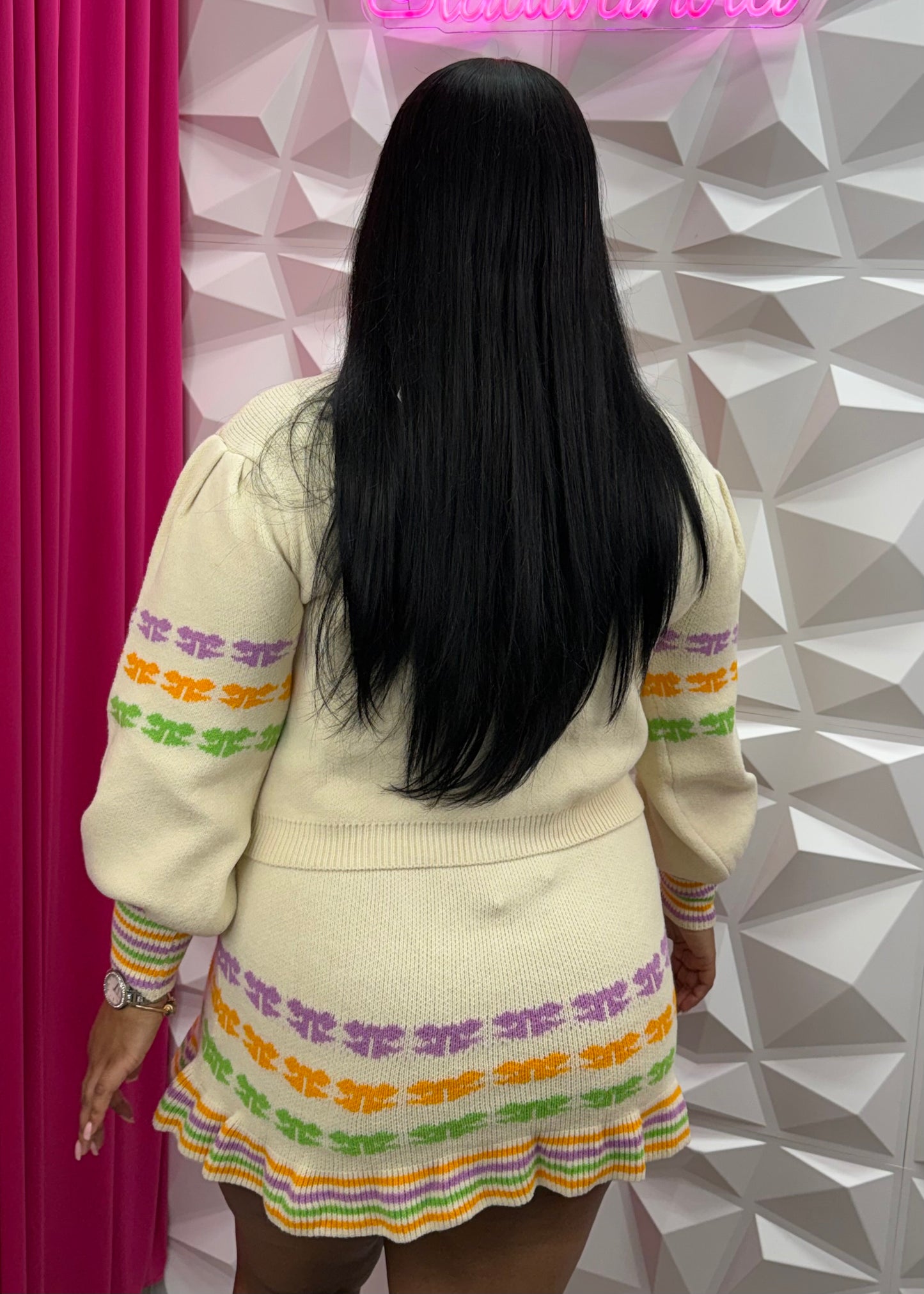 MG Sweater Bow Set - Ivory