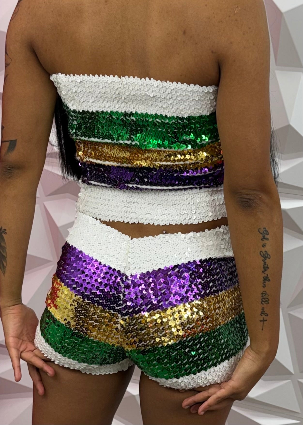 Sequins Shorts - White