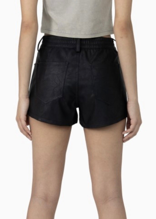 SR Leather Beaded Shorts