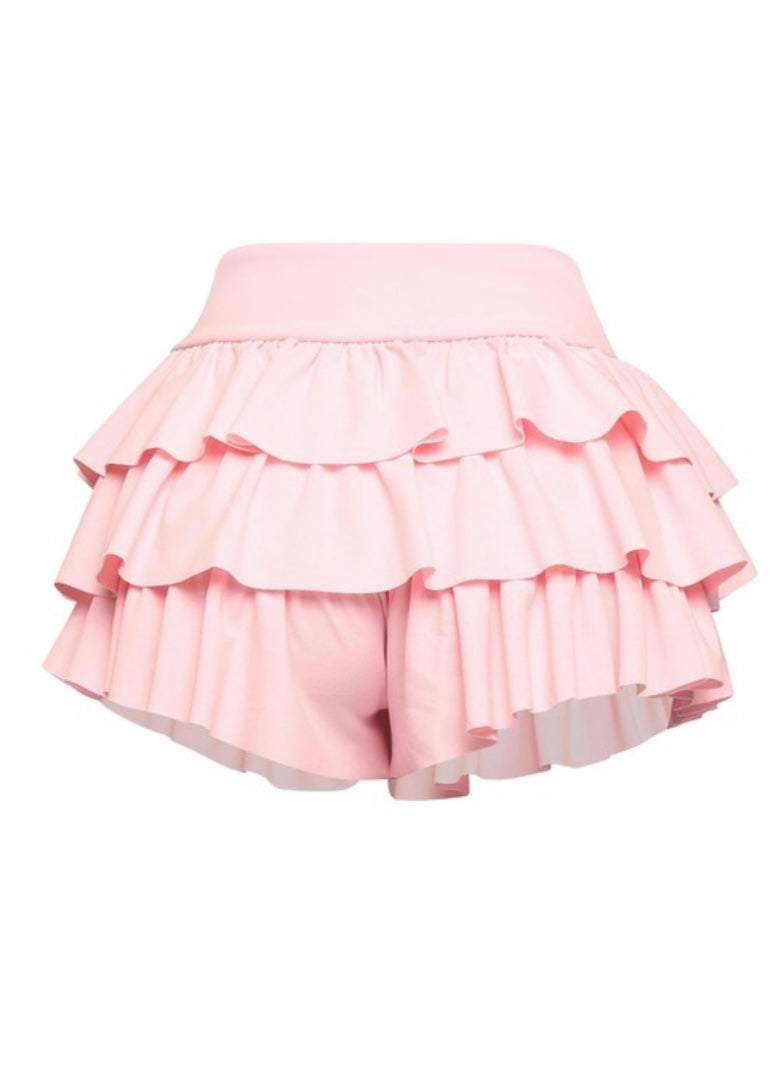 Ruffle Skort-Pink