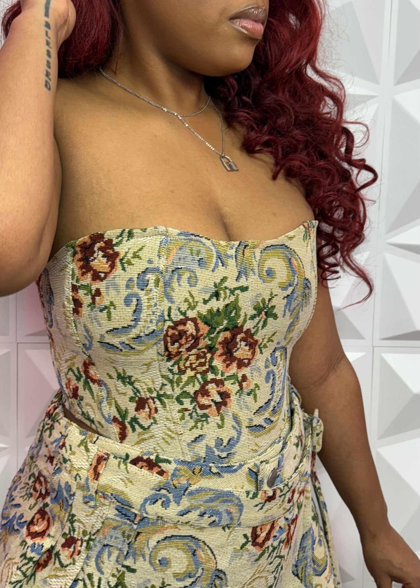 Tapestry Corset-Beige