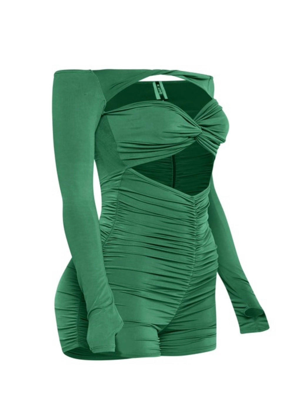 Front Cut Romper-Green
