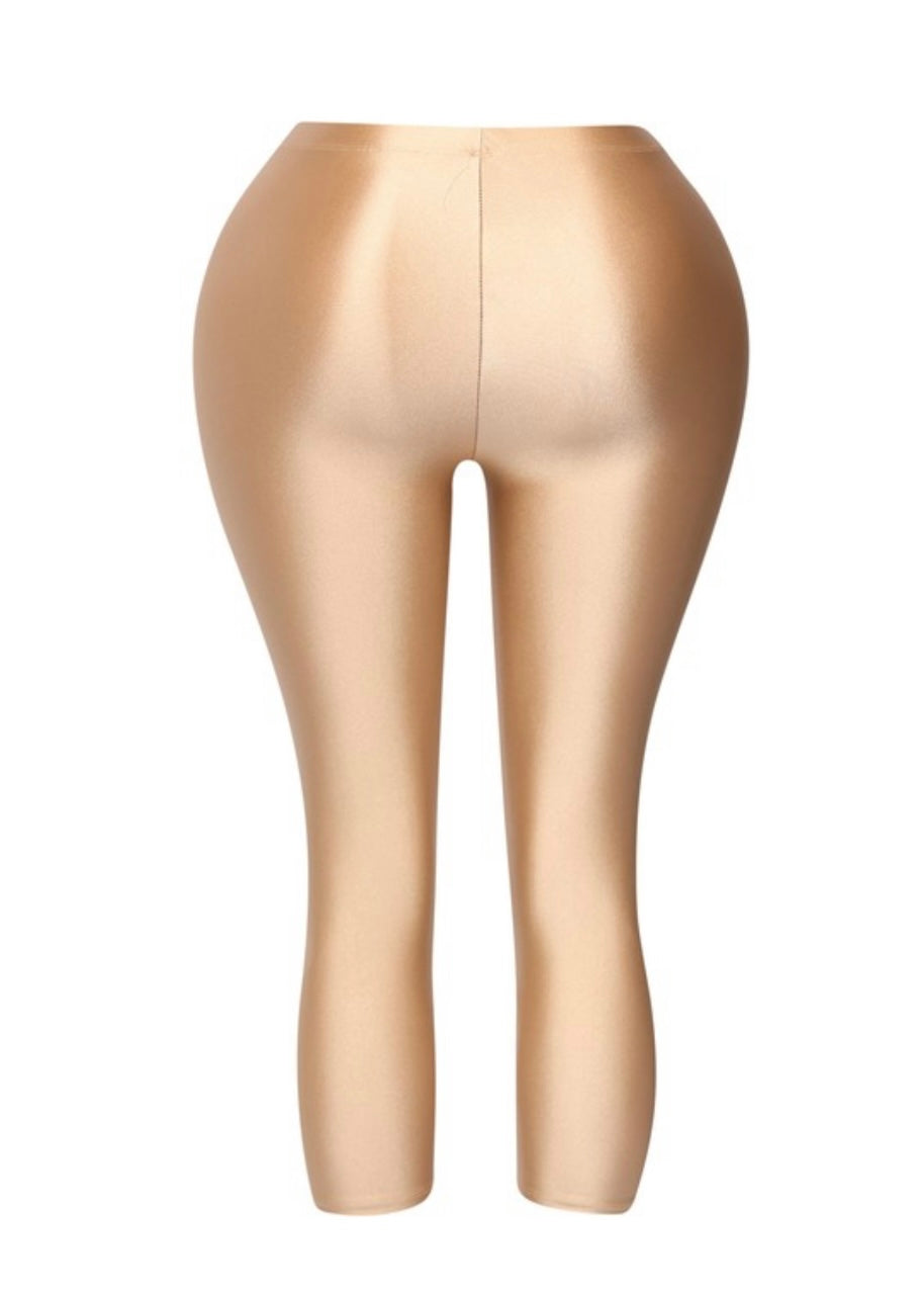 Nylon Capris-Nude