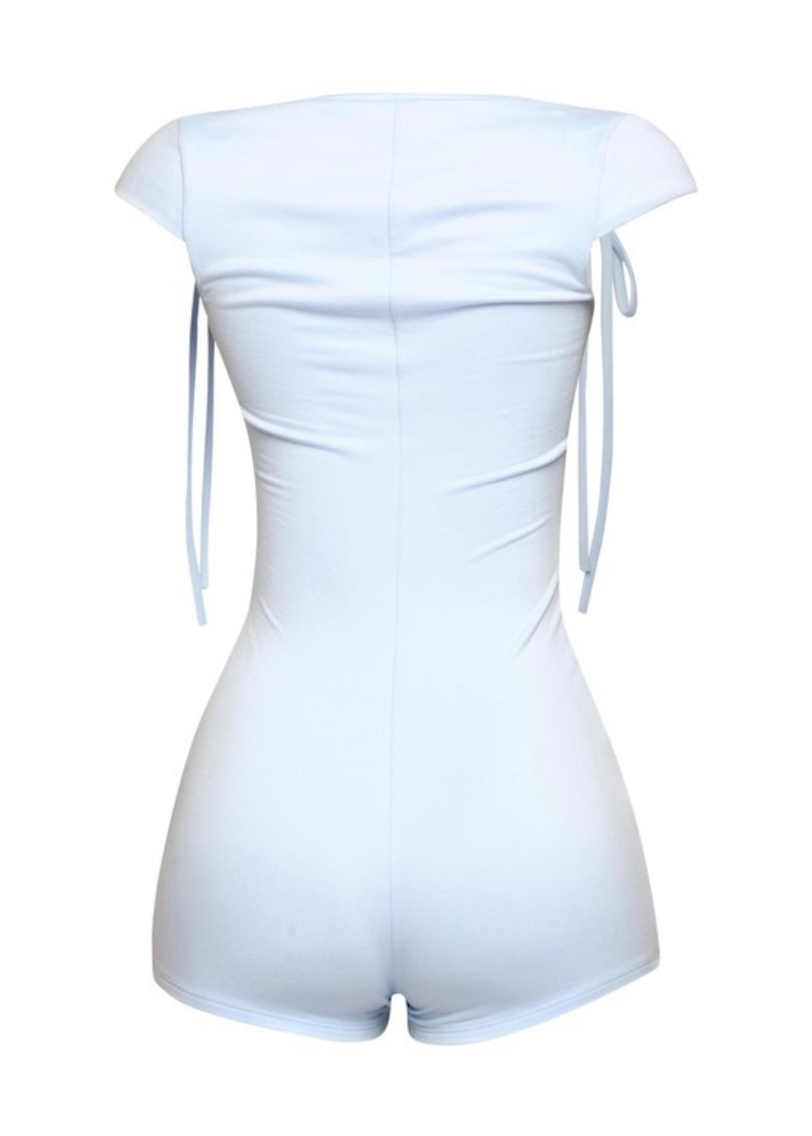 Cap Sleeve Romper-Blue