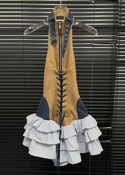 Laced Denim Dress