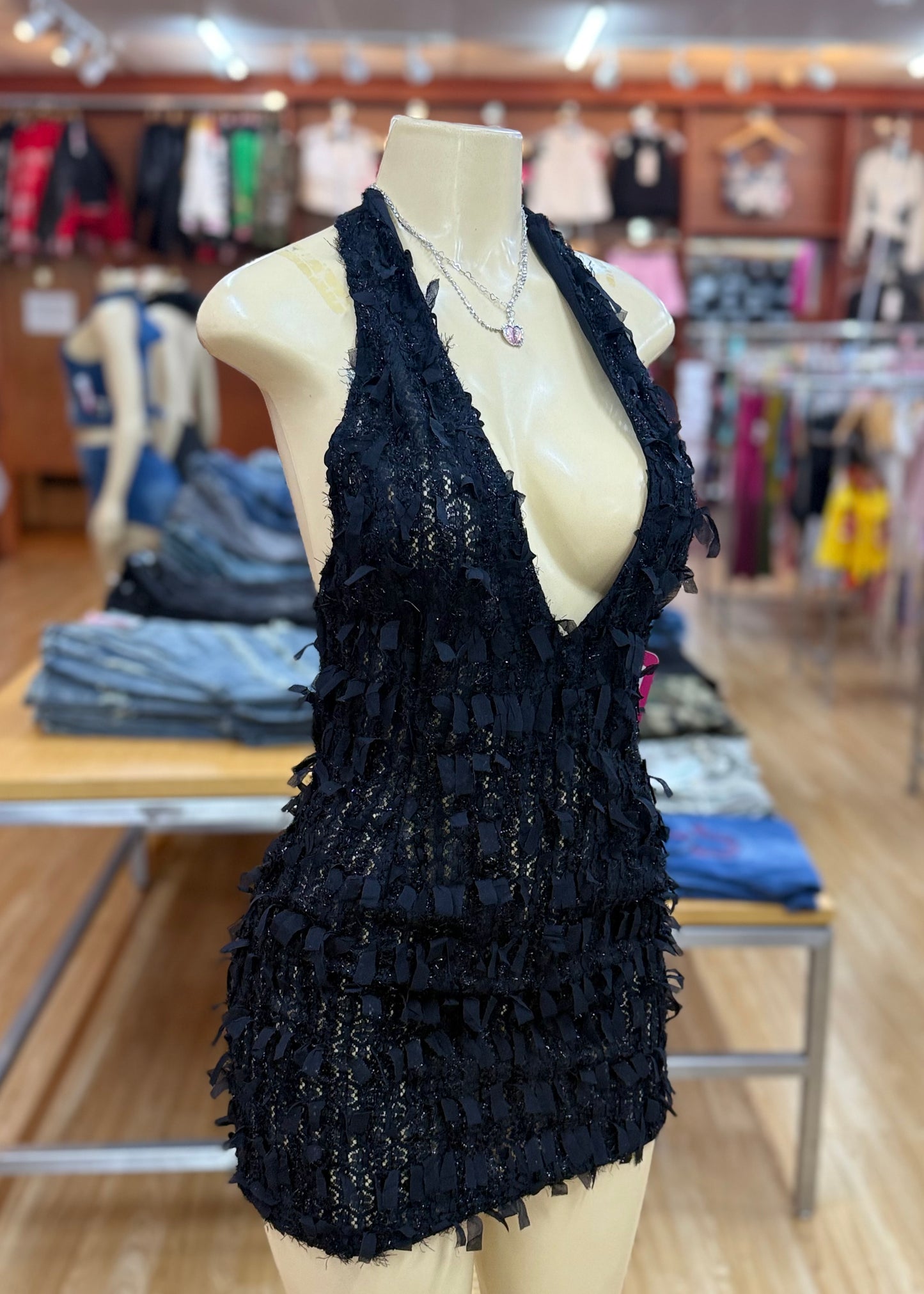 Fuzzy Dress-Black