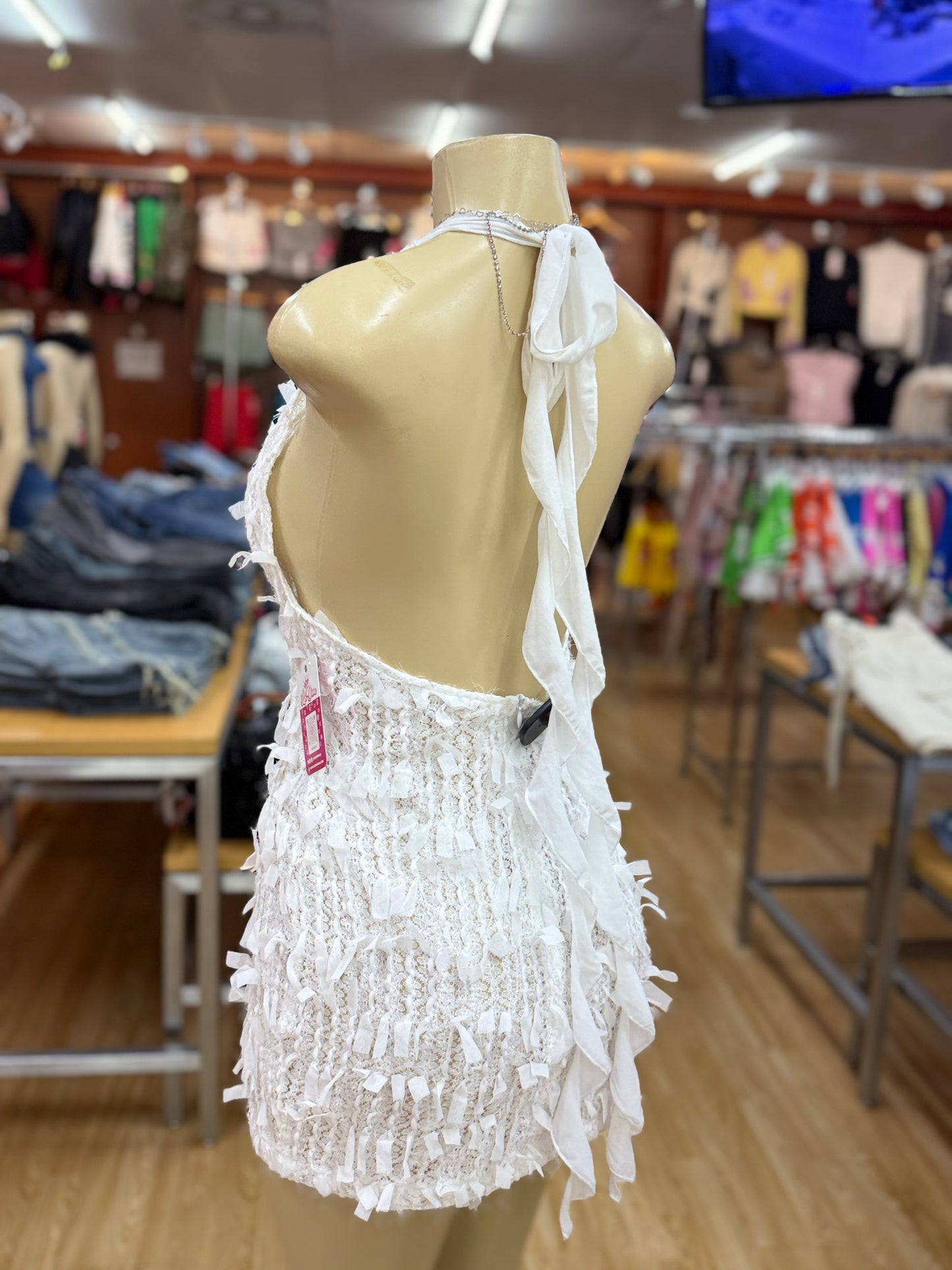 Fuzzy Dress-White