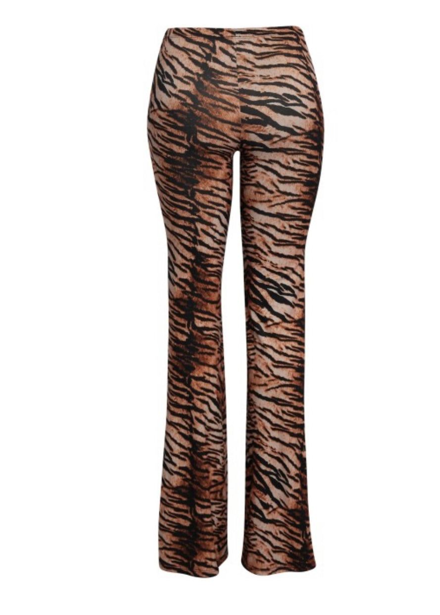Tiger Print Flare Tights