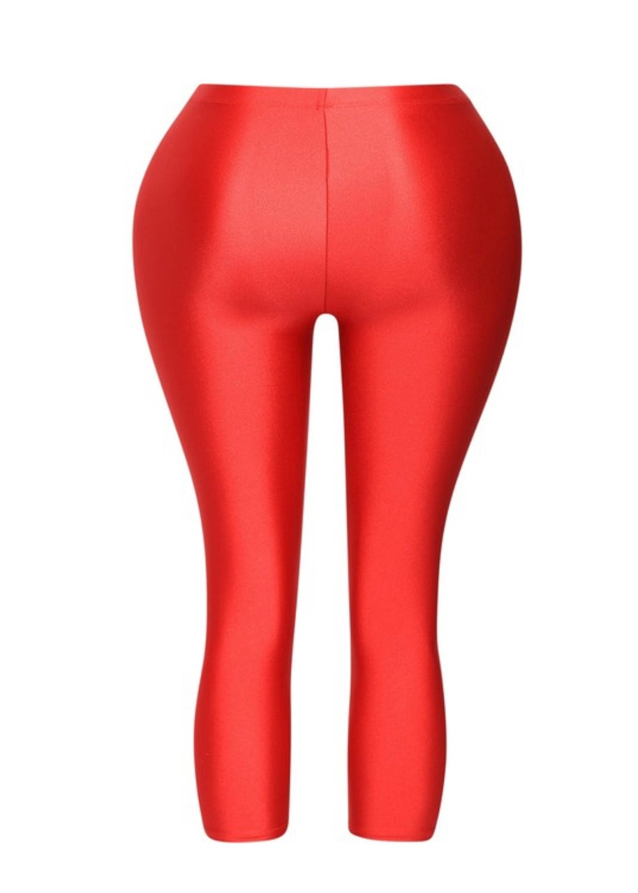 Nylon Capris-Red