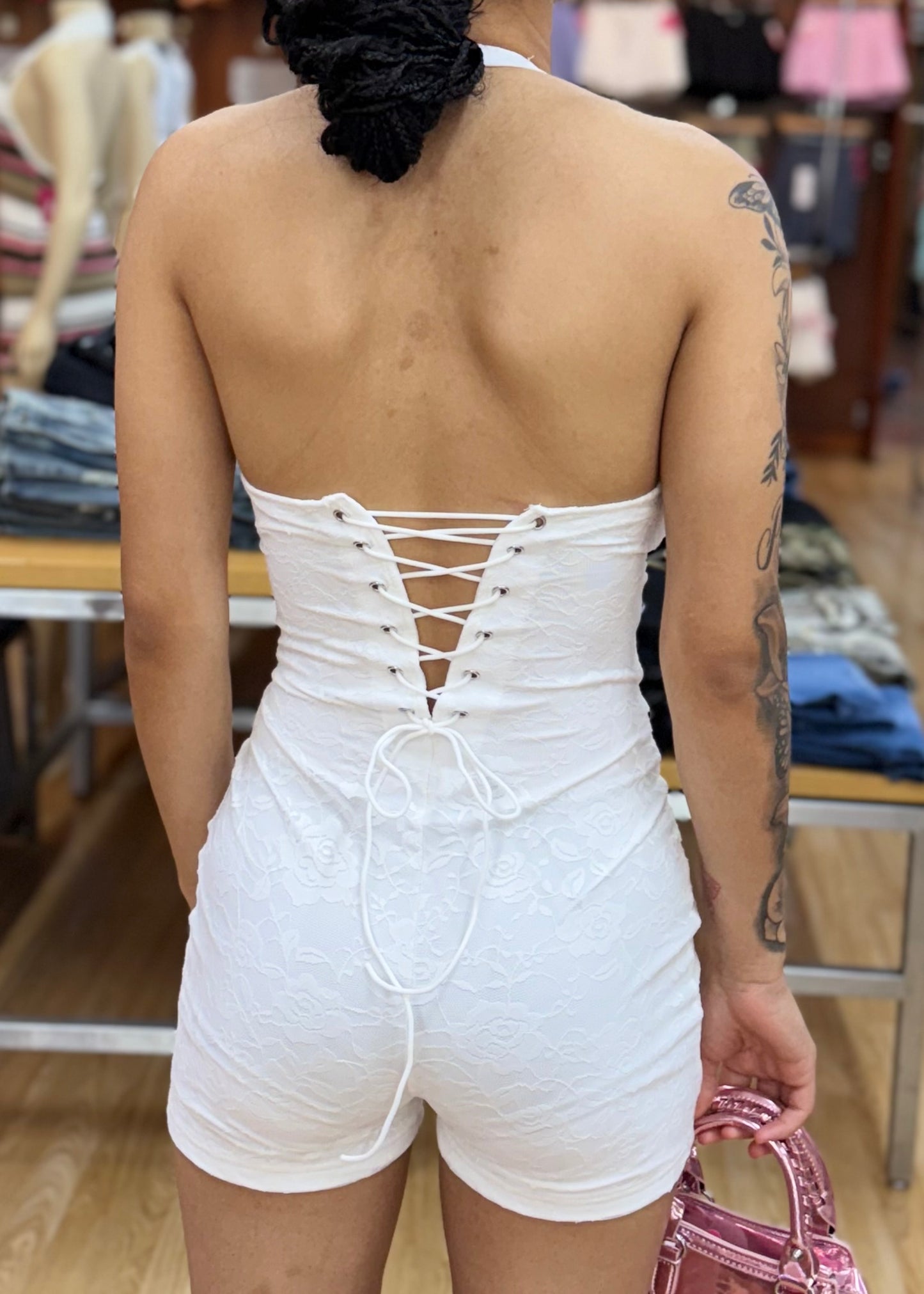 Satin Lace Romper