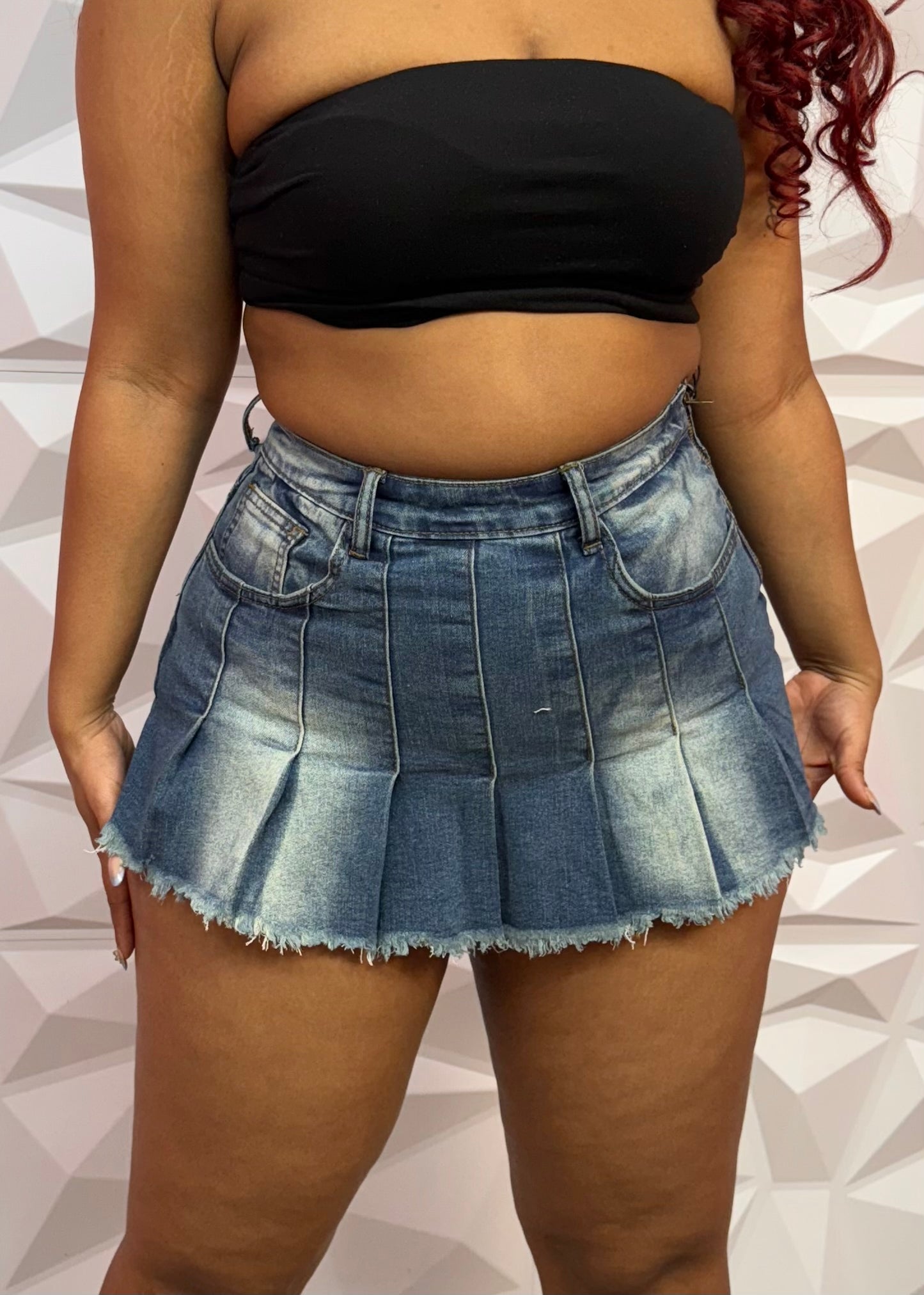 Denim Skort-Blue