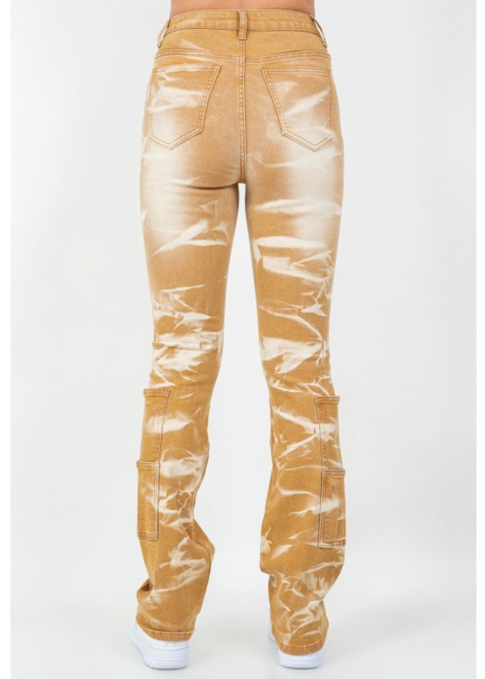 Mini Flare Jeans-Tan