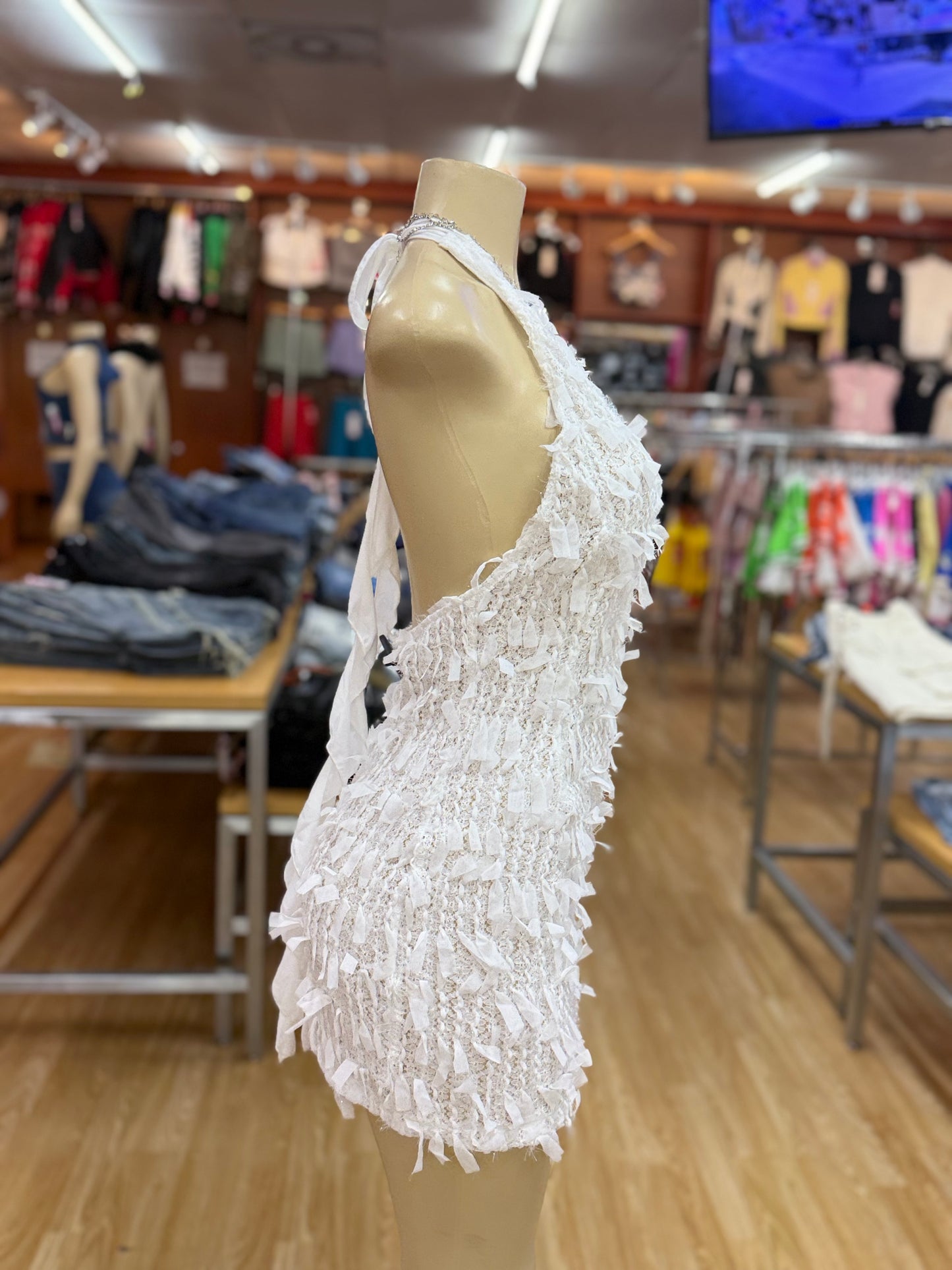 Fuzzy Dress-White