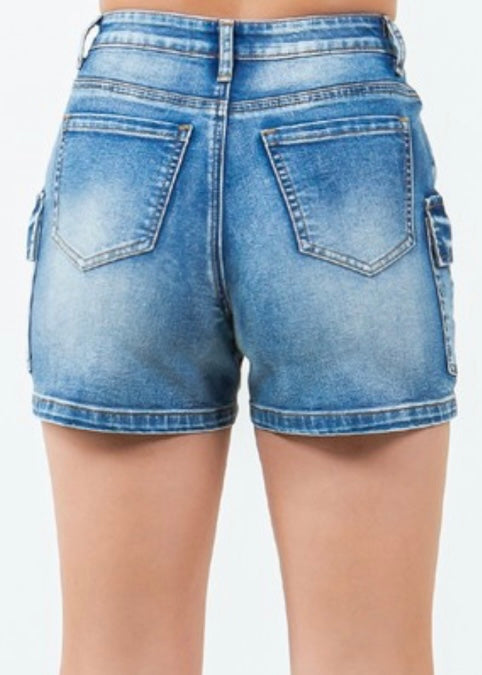 Denim Cargo Shorts