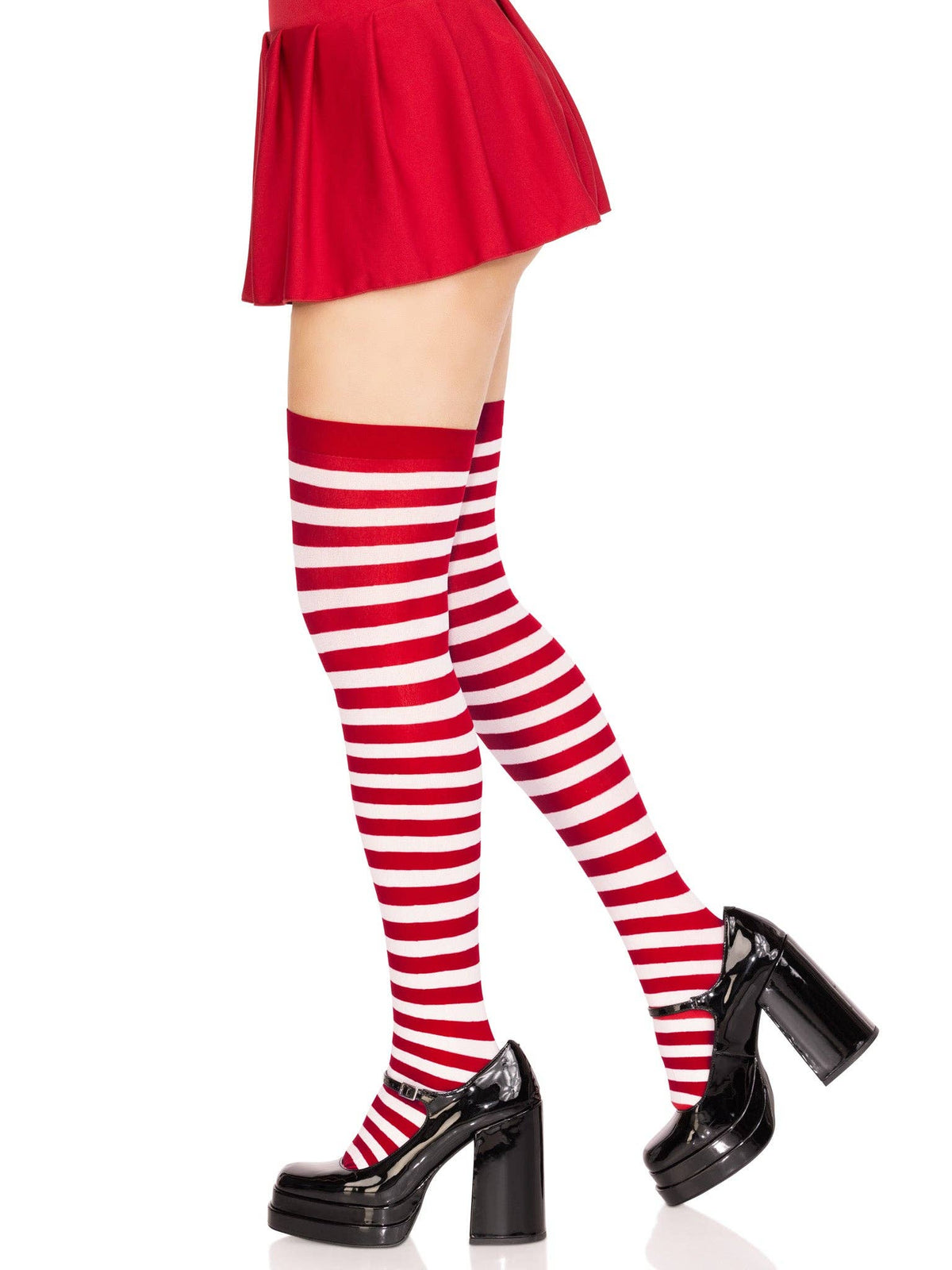 Cari Striped Stockings: Black/Orange / One Size