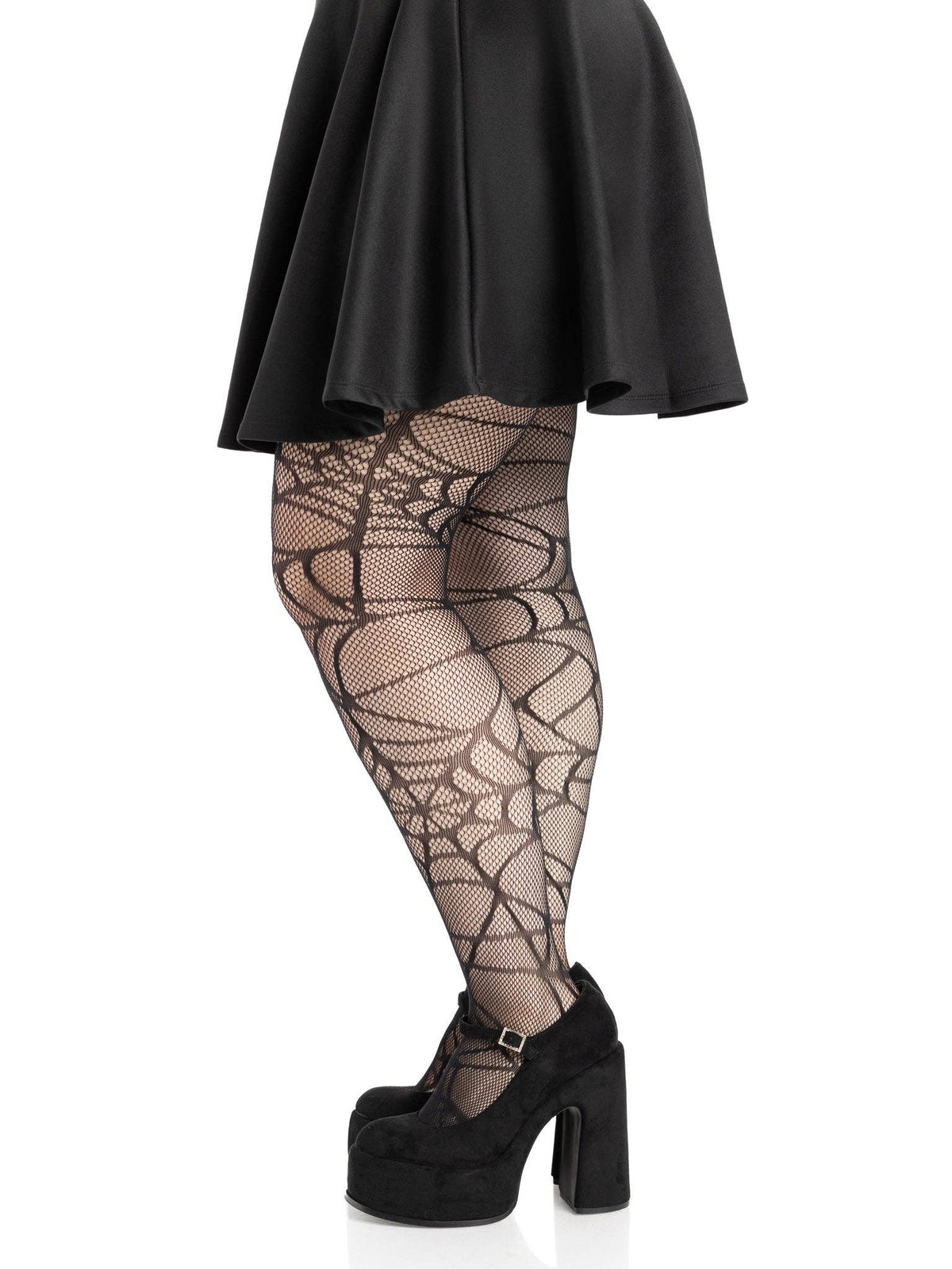 Spiderweb Net Tights: Black / One Size