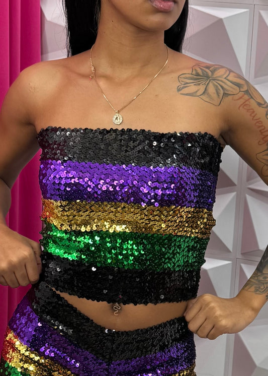 Sequins Tube Top - Black