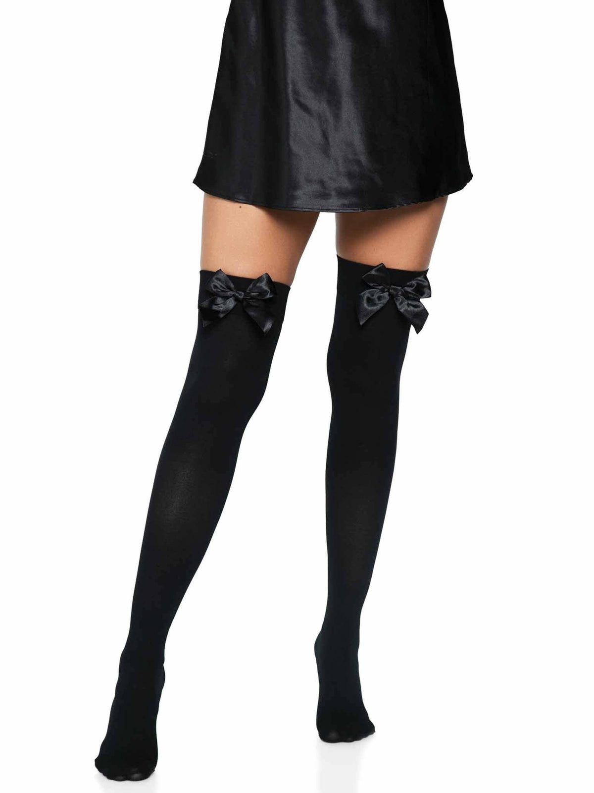 Kay Opaque Thigh Highs: White / One Size