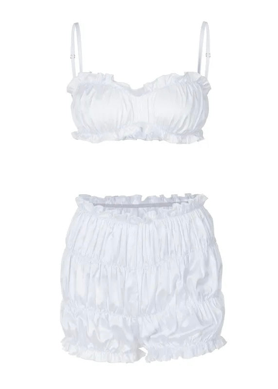 Ruched Set-White