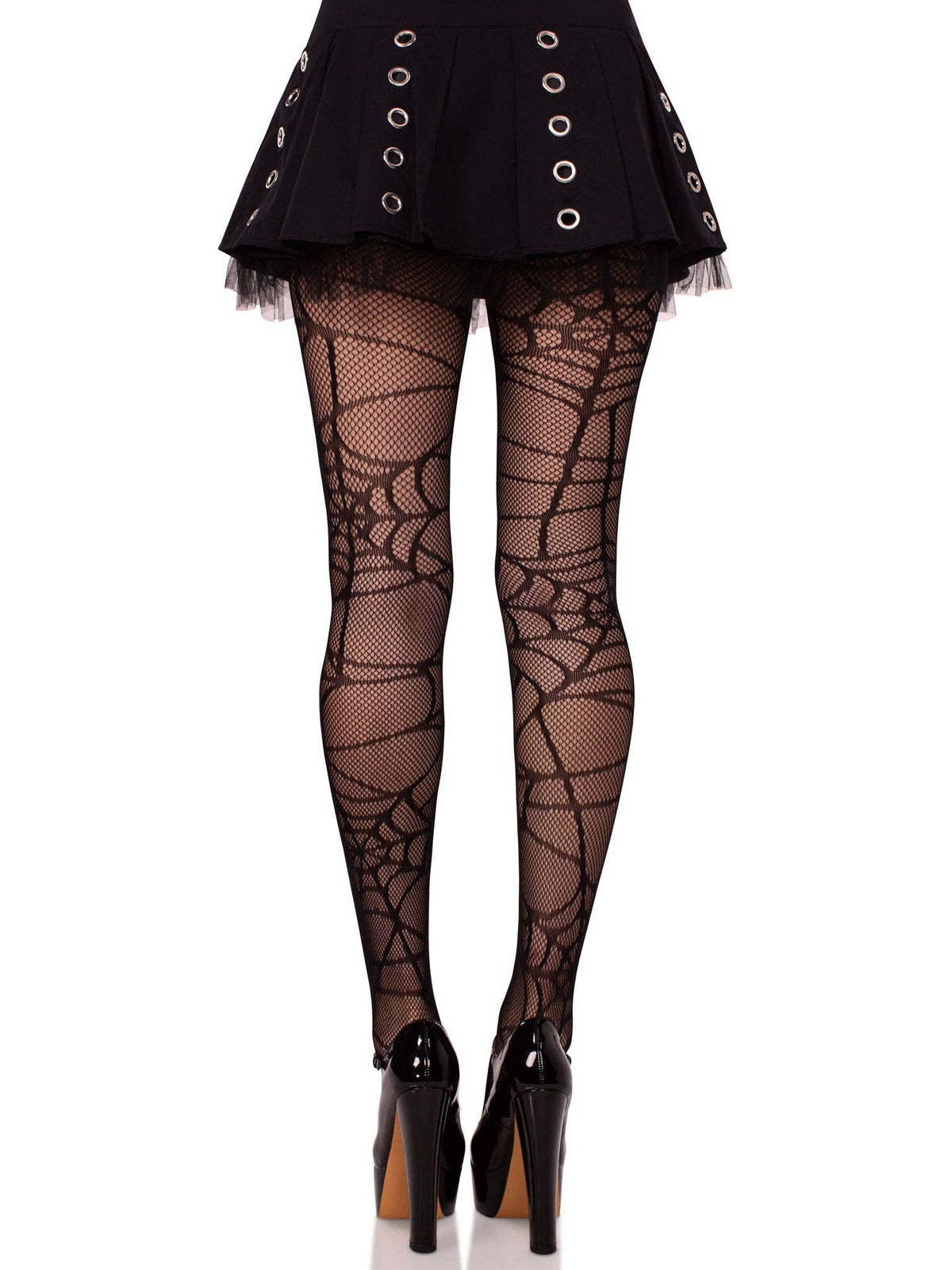 Spiderweb Net Tights: Black / One Size