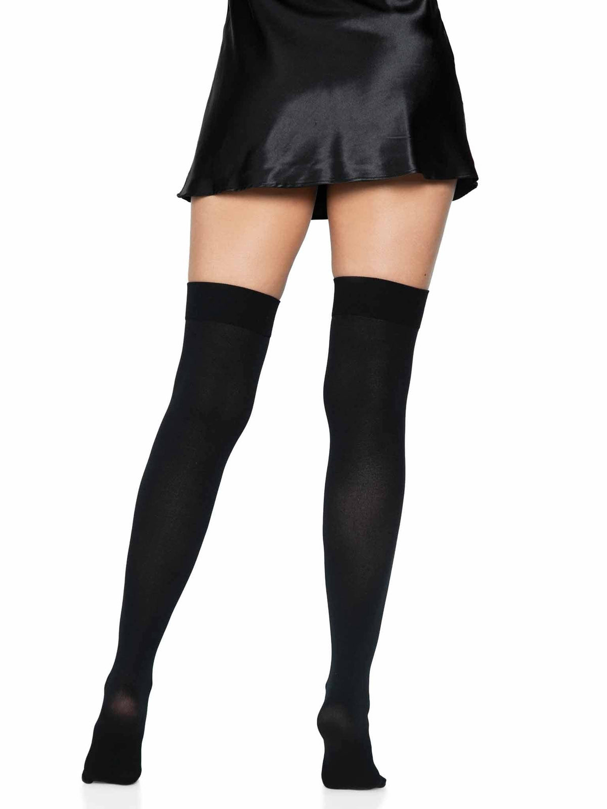 Kay Opaque Thigh Highs: White / One Size