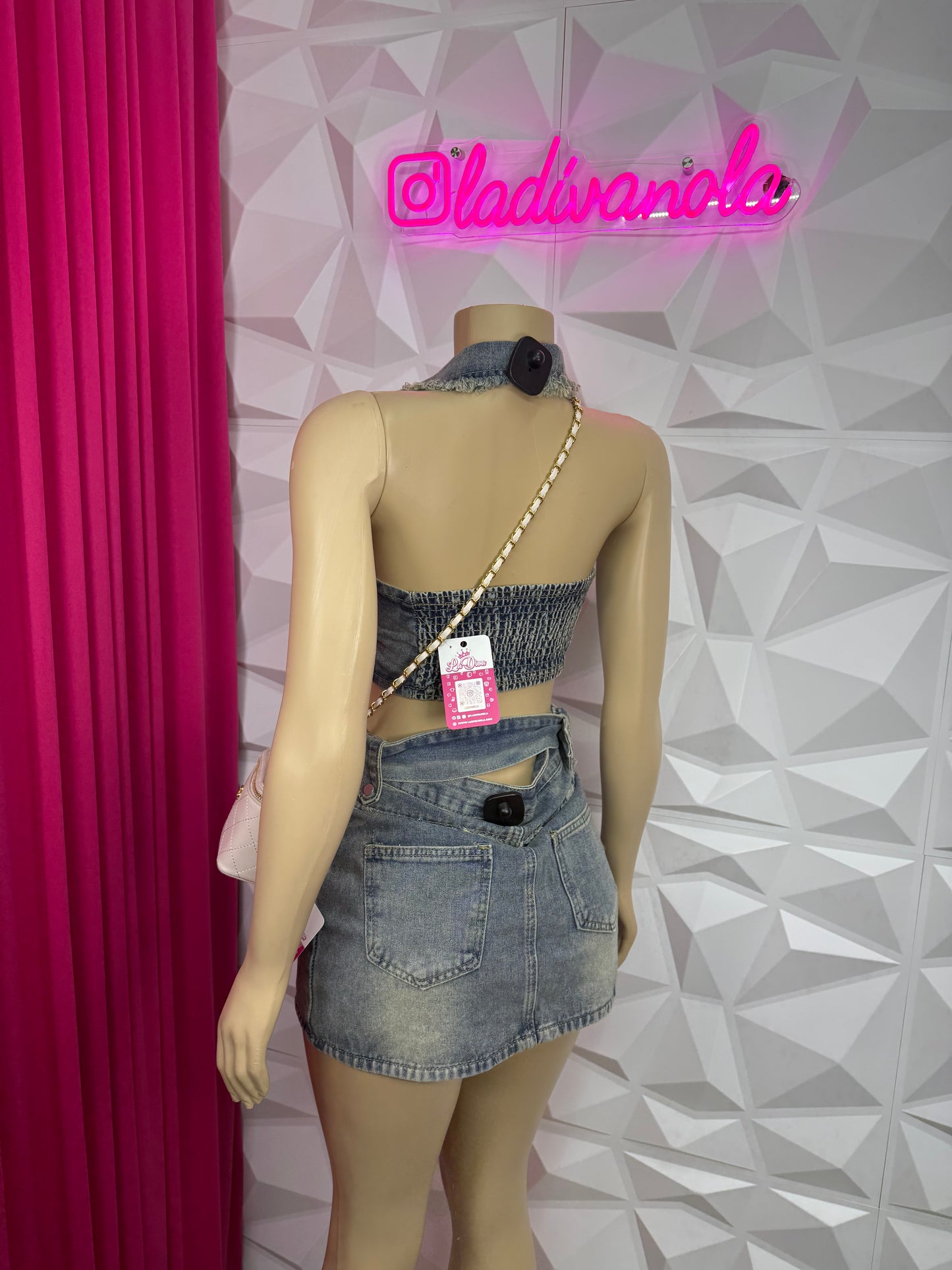 Denim Halter Set