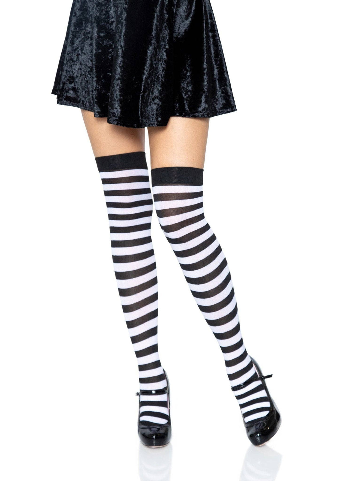 Cari Striped Stockings: White/Red / One Size