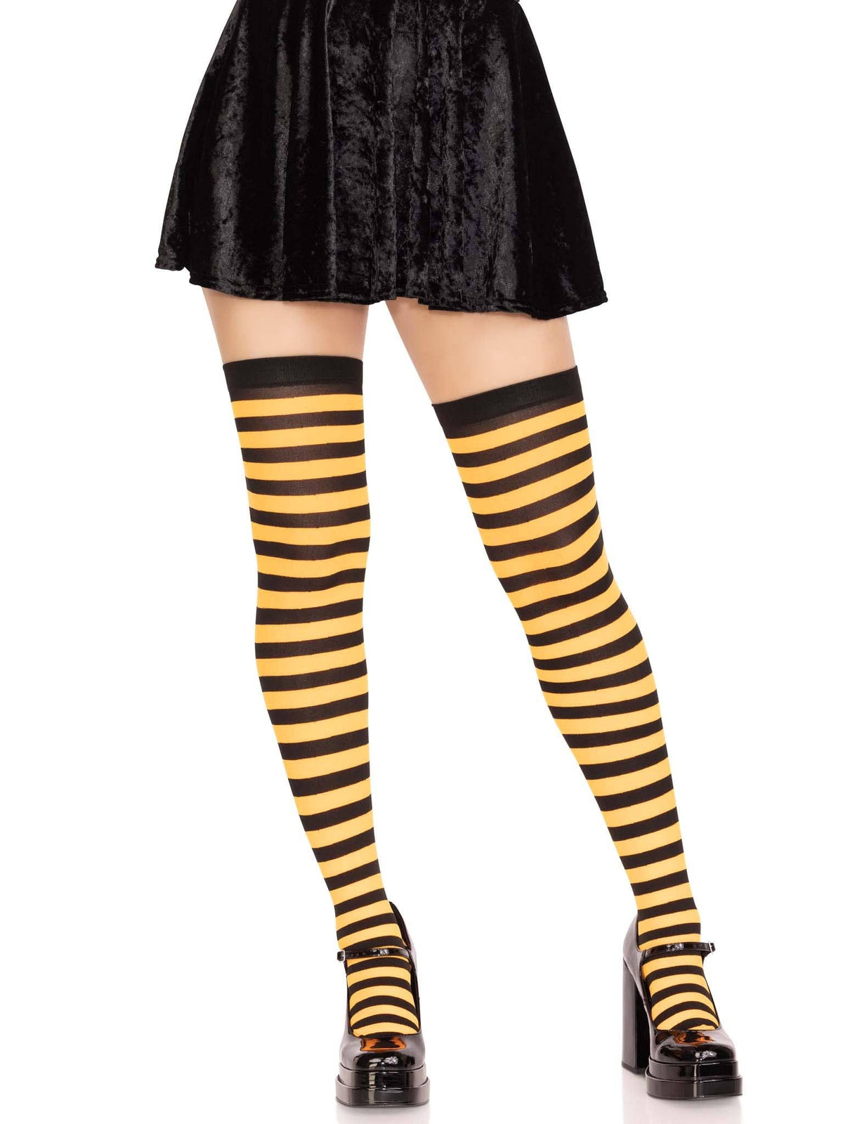 Cari Striped Stockings: White/Red / One Size