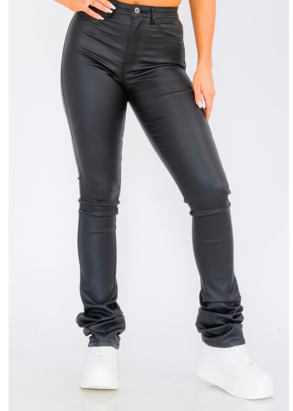 JQ Leather Stacked Pants