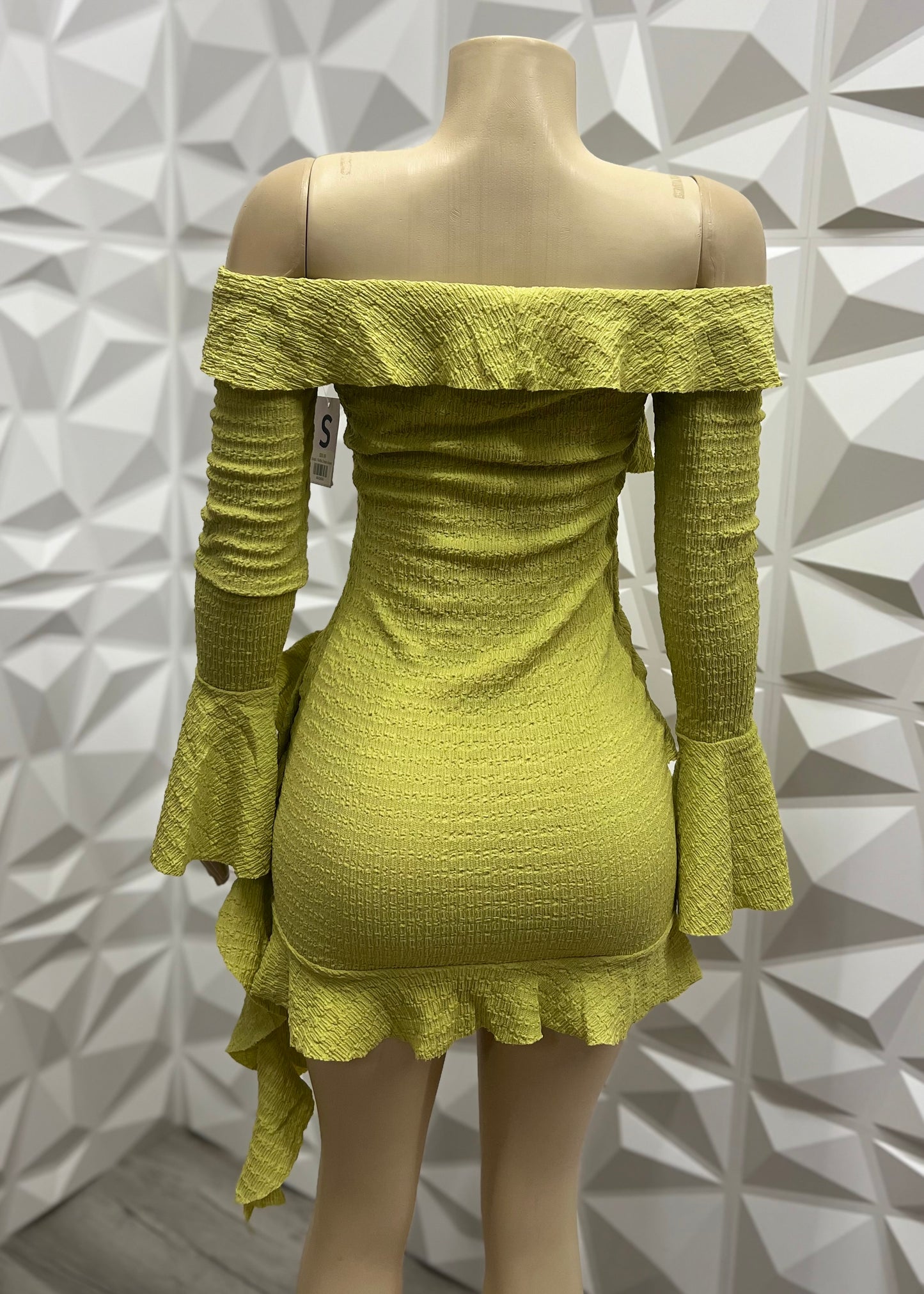 Ruffle Dress-Green