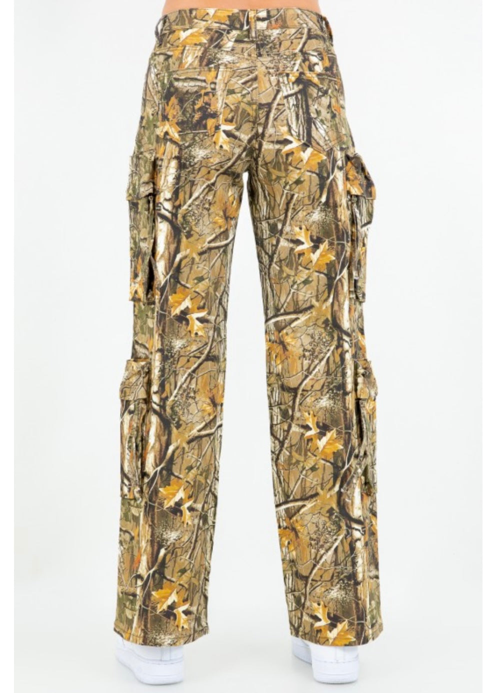 Wide Leg Pocket Pants-Camo