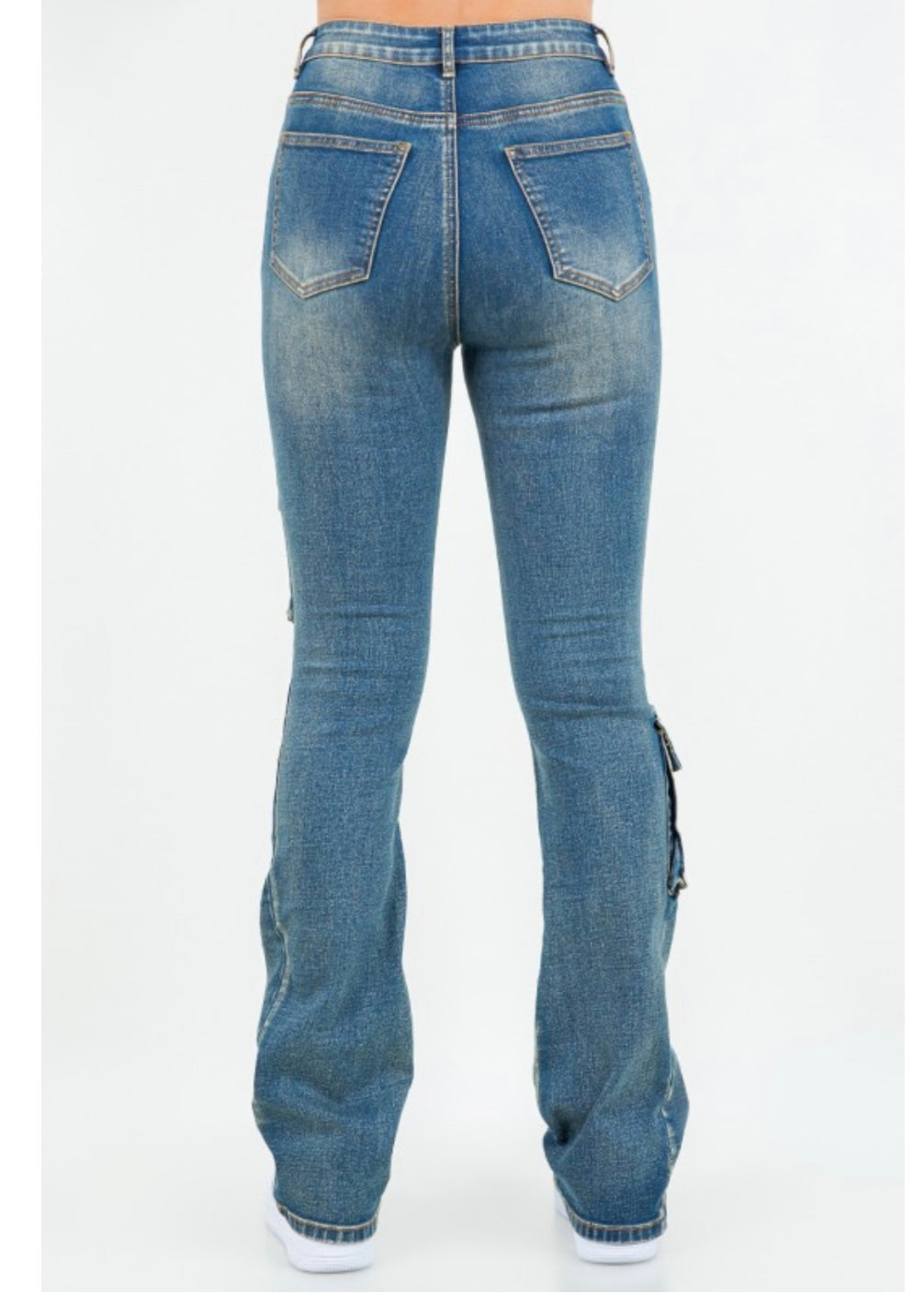 Stacked Flare Jeans-Vintage Wash