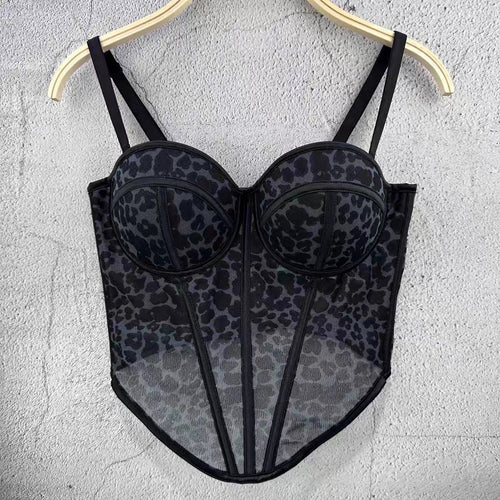 Cheetah Mesh Corset