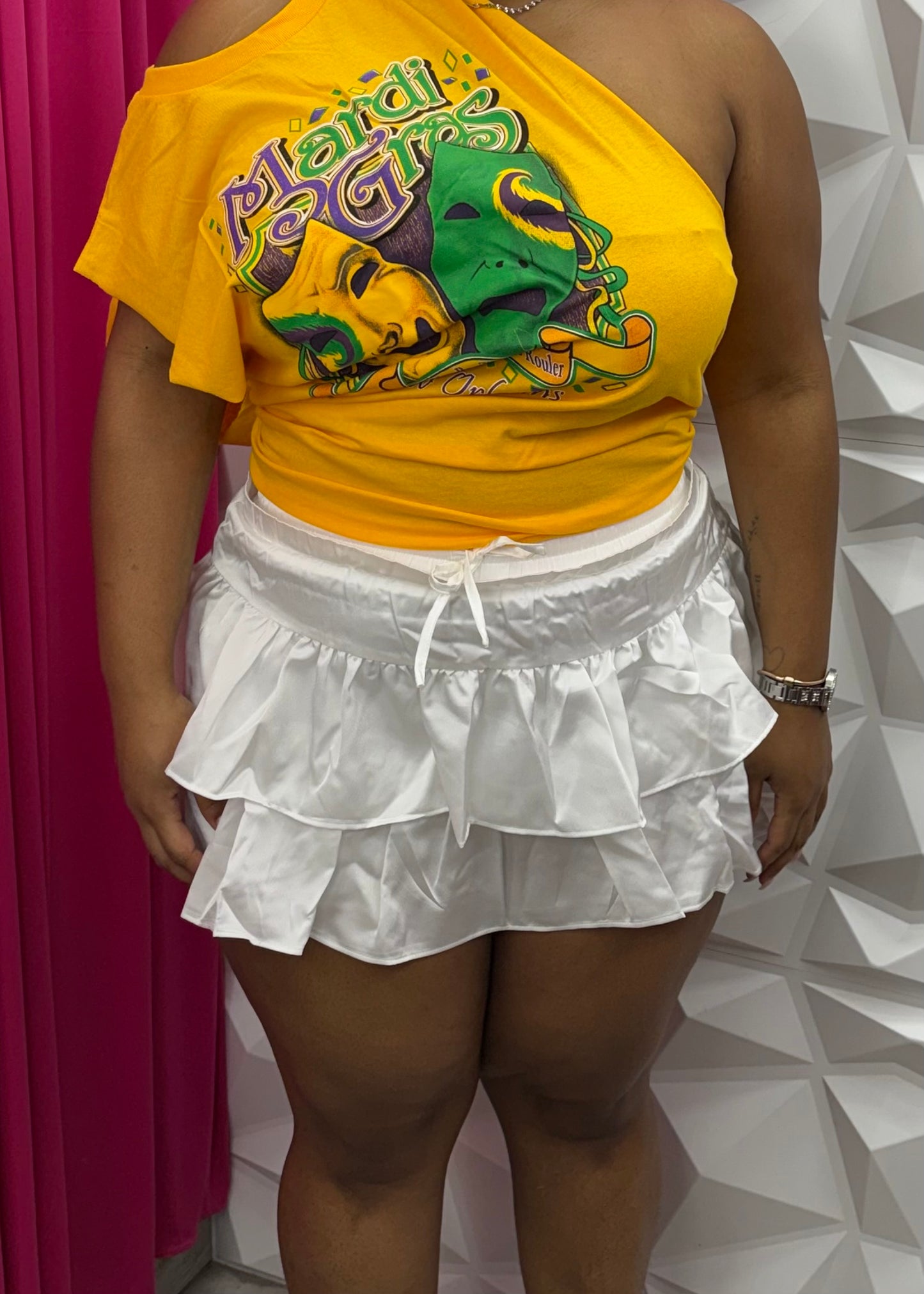 Pleated Skort - White