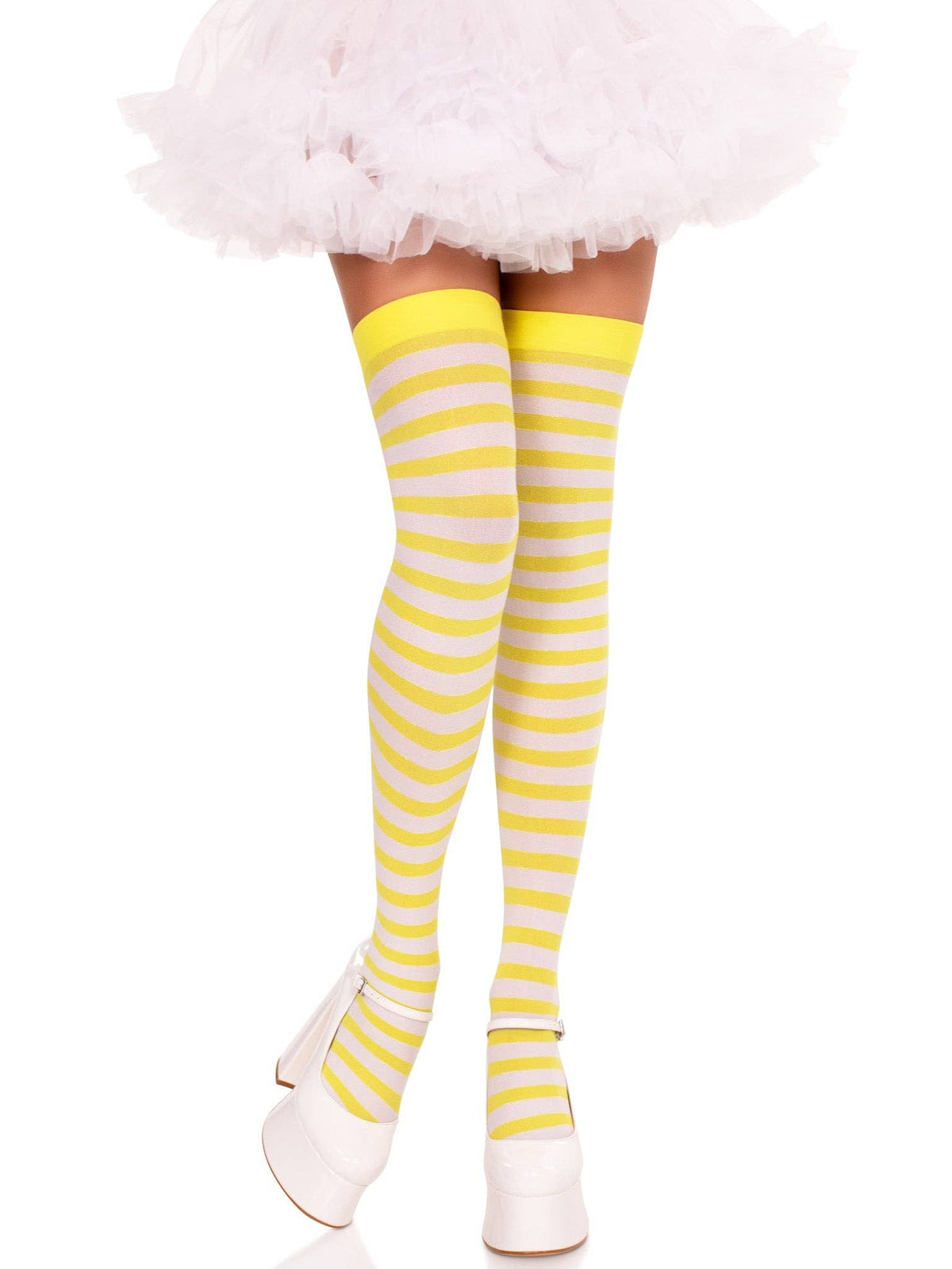 Cari Striped Stockings: Black/White / One Size