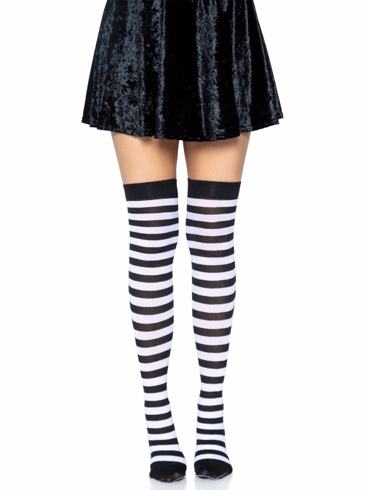 Cari Striped Stockings: Black/Purple / One Size
