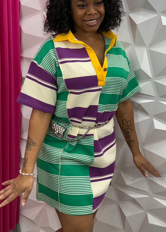 MG Stripe Collar Dress