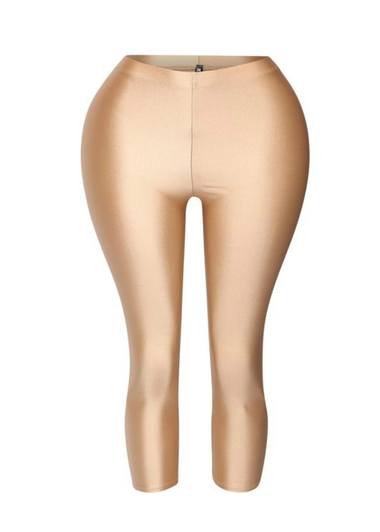 Nylon Capris-Nude