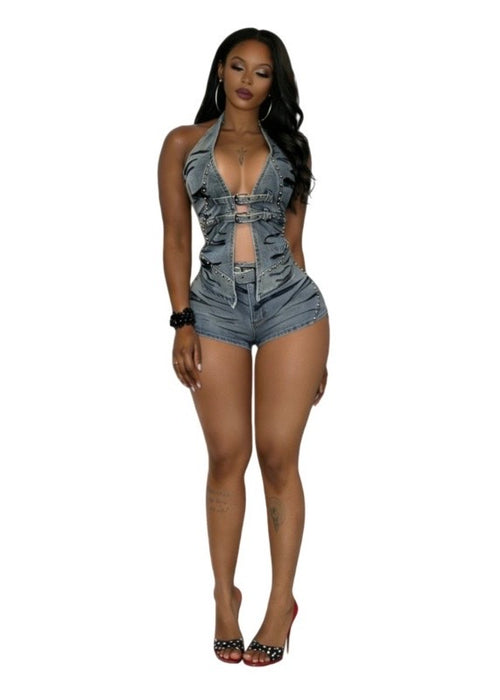 Denim Stripe Set