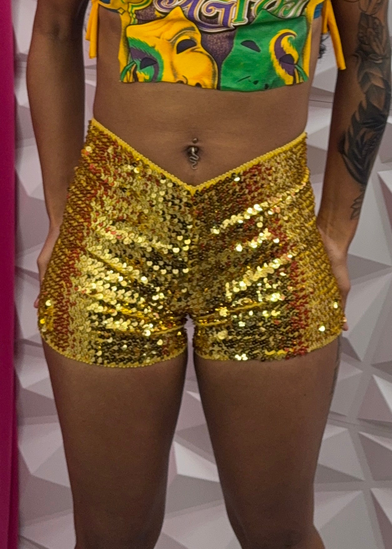 MG Sequins Shorts - Gold