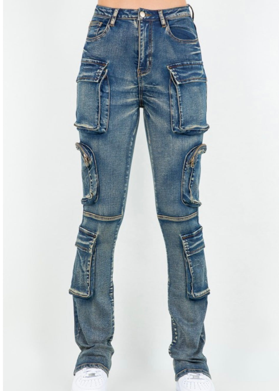 Stacked Jean Pockets-Vintage wash