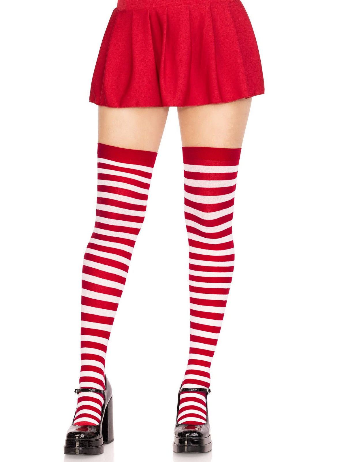 Cari Striped Stockings: Black/Orange / One Size