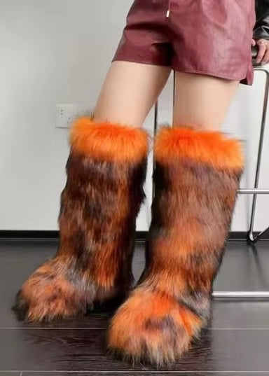 Fur Boots-Orange